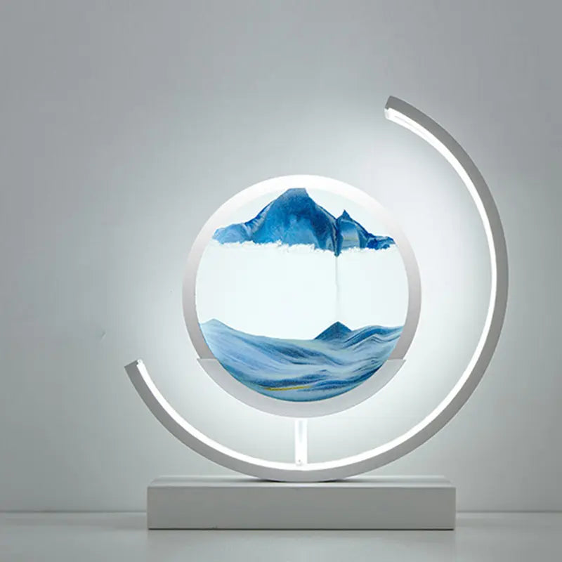 Flowing Sand Art Light Hourglass LED Light Moving Sand Art Picture 3D Dynamic Quick Sand Lamp Quicksand Painting Table Lamp