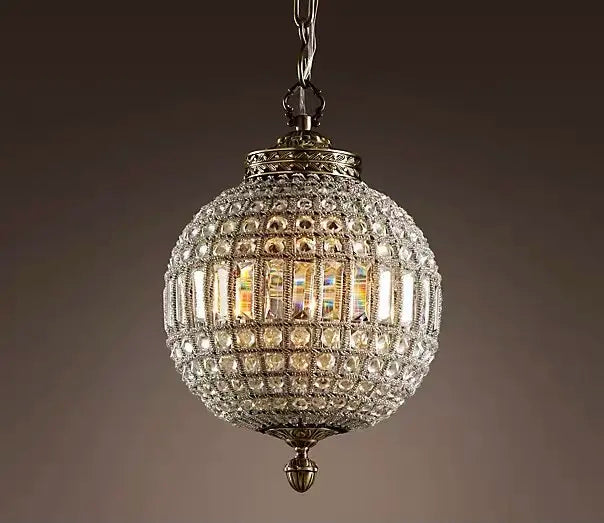 Luxury Egg Shaped Chandelier Crystals Lighting Spanish Style Traditional Vintage Bronze Globe French Pendant Lights Chandelier