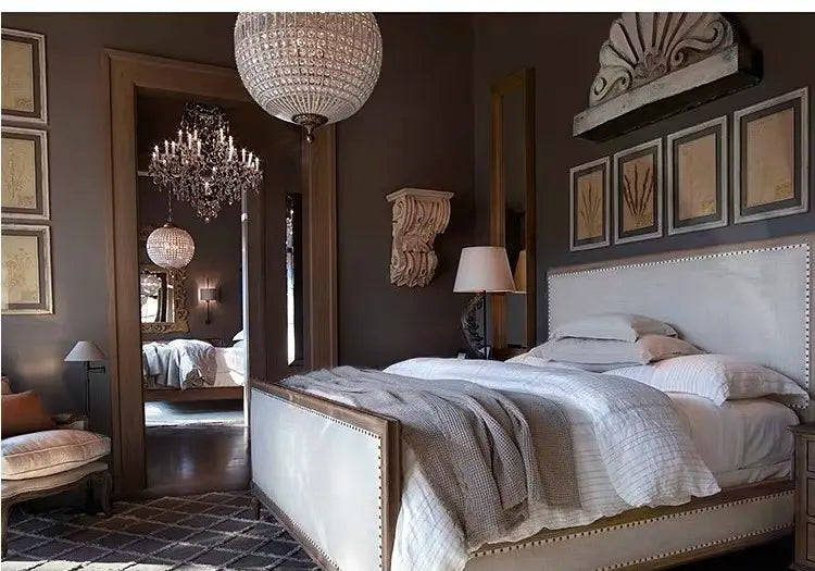 Luxury Egg Shaped Chandelier Crystals Lighting Spanish Style Traditional Vintage Bronze Globe French Pendant Lights Chandelier