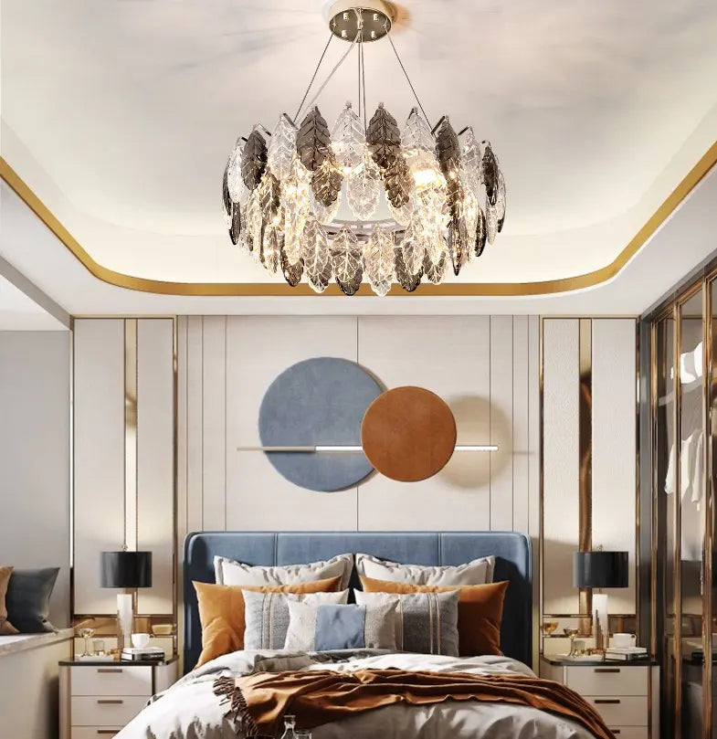 Chandeliers Ceiling Luxury Post-modern Simple Living Room Lamp Creative Crystal High Quality Modern Lighting Gold Pendant Light