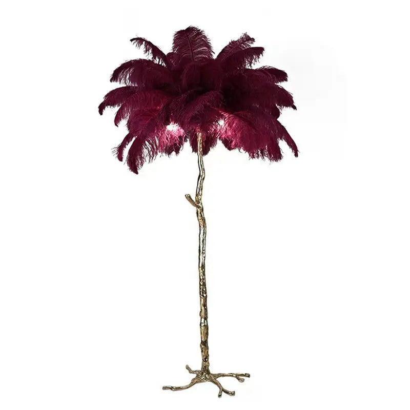 Luxury Palmera Table Lamp Ostrich Feather Tree Stand Led Floor Lamp Arc Standing Natural Wall Lamps with Feathers