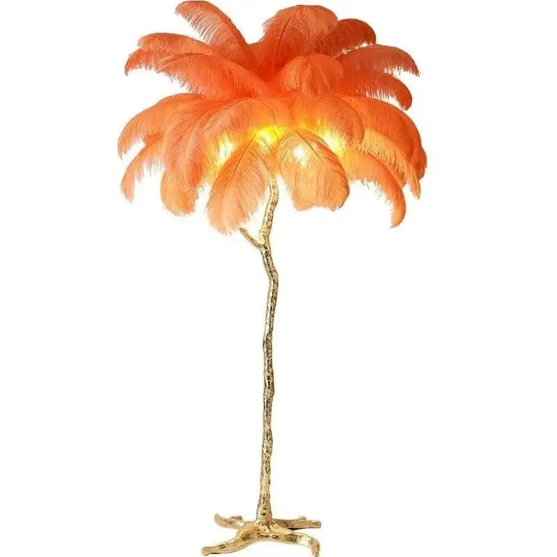 Luxury Palmera Table Lamp Ostrich Feather Tree Stand Led Floor Lamp Arc Standing Natural Wall Lamps with Feathers