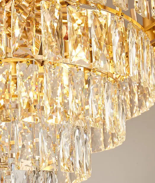 Factory Suppliers Black Gold LED Hanging Lamp Round Indoor Luxury Pendant Light Home Nordic Art Decorative Crystal Chandelier