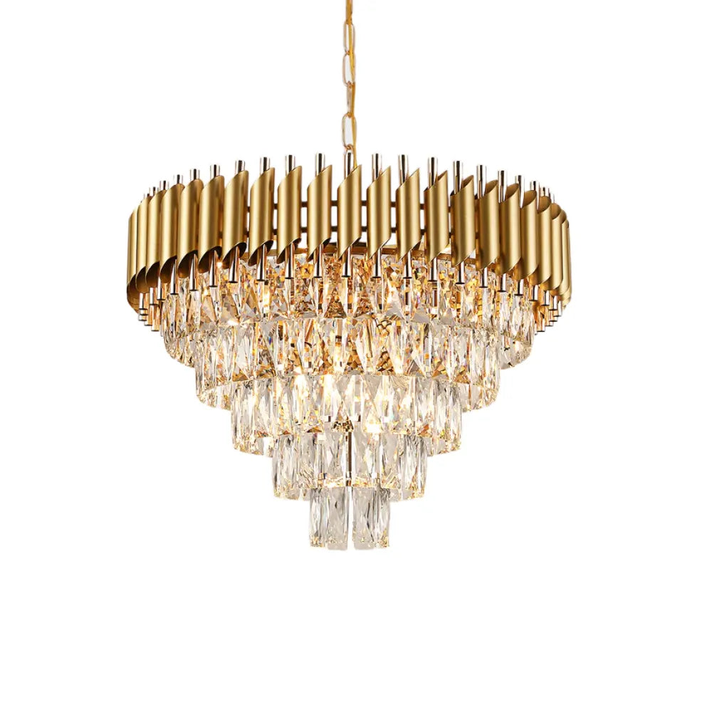 Factory Suppliers Black Gold LED Hanging Lamp Round Indoor Luxury Pendant Light Home Nordic Art Decorative Crystal Chandelier