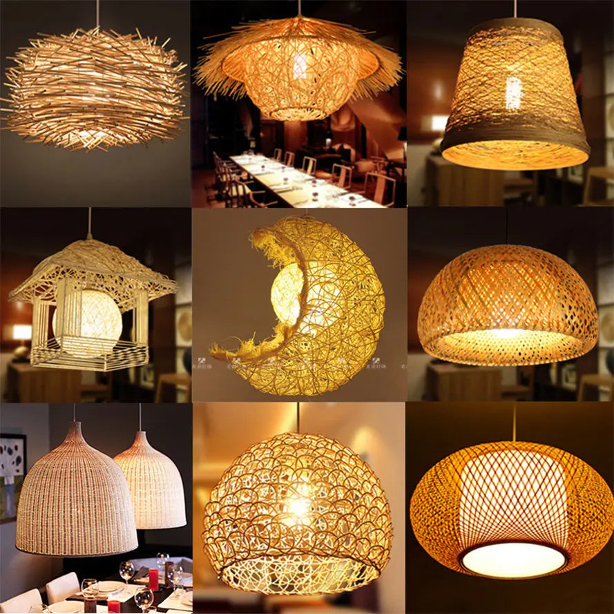 Modern Handmade Wicker Rattan Bamboo Pendant Lamp