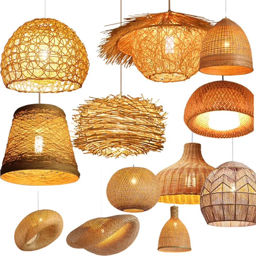 Modern Handmade Wicker Rattan Bamboo Pendant Lamp