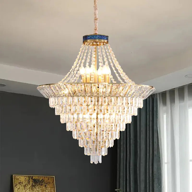 Modern Led Golden Retro Lamp K9 Crystal Chandelier Light Brass Mid century Ceiling Fixture Lamps for Elegant Decoration Indoor