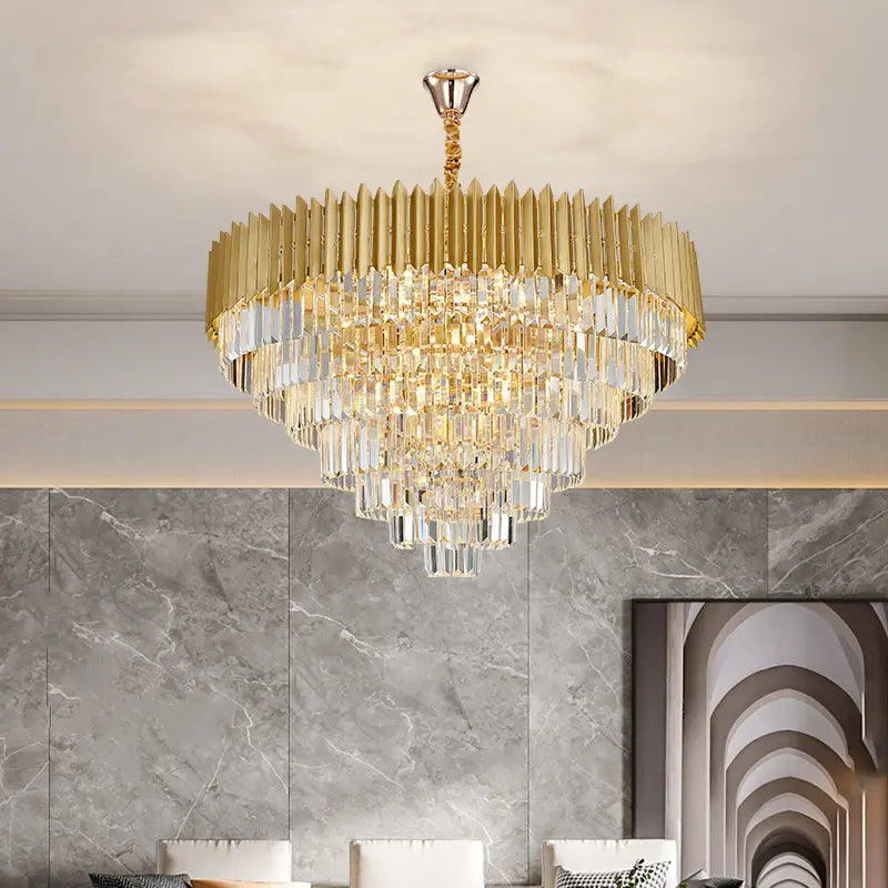 Antique Crystal Stone for House Creative Artistic and Gold Commercial Luxury Post Modern Nordic Led Pendant Hotel Chandelier