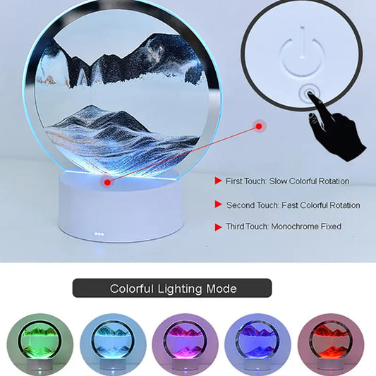 Wholesale Cheap USB Rgb Night Light Modern Dimming Decorate Design Sand Painting Art LED Table Lamp