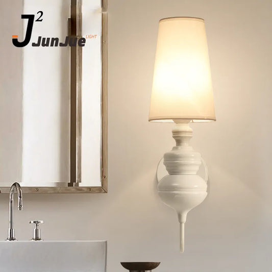 Spanish Designer Fabric Plating Wall Lights Corridor Decorative Lamp European Style Gold Classic Design Home or Hotel Wall Lamp