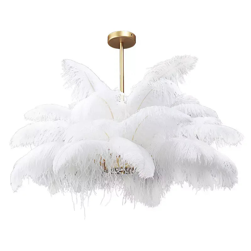 Modern Indoors Led Light Creative Pendant Luxury Feather Chandelier for Restaurant Living Room Modern Dining Room