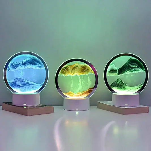 Modern Dimming Decorate High Quality Smart Home Decor Led Moving Quick Sand Painting Art Liquid Lamp Table Lamp Colorful on Sale