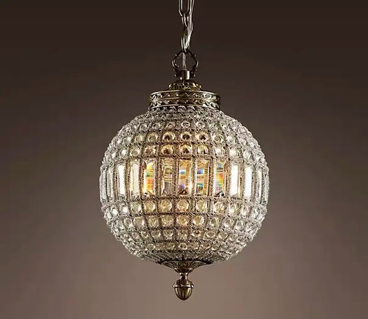 Luxury Egg Shaped Chandelier Crystals Lighting Spanish Style Traditional Vintage Bronze Globe French Pendant Lights Chandelier