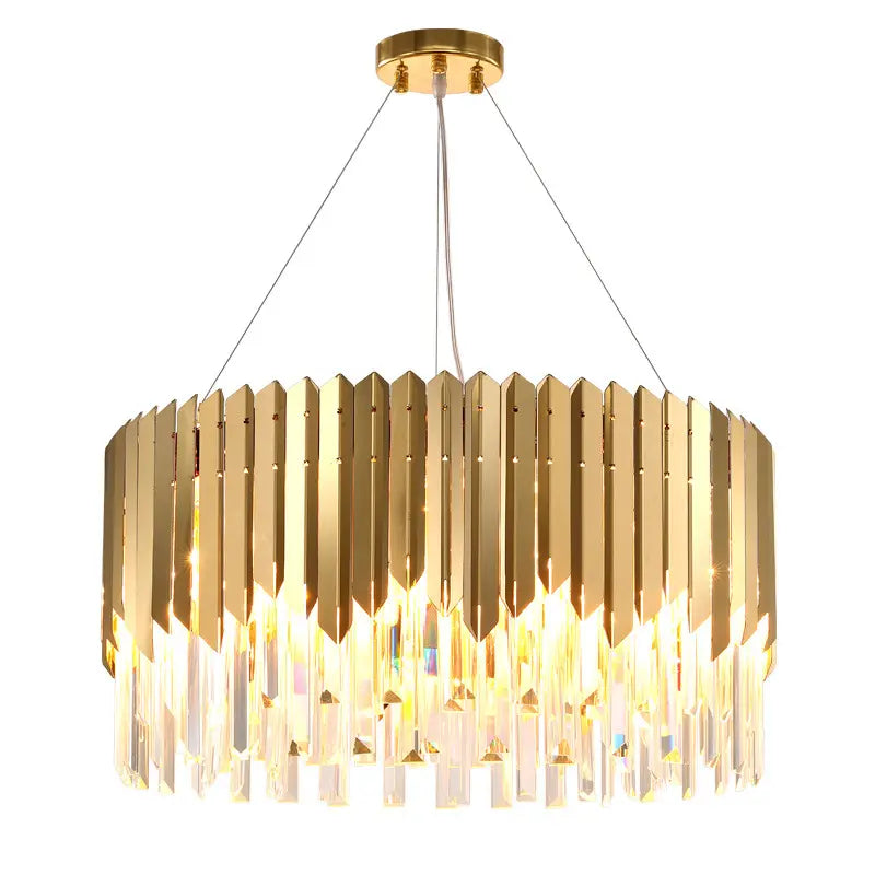 Indoor Lighting Home Decorative Gold Luxury Post-modern Chandeliers Round Crystal Pendant Guzhen Led Hanging Lights