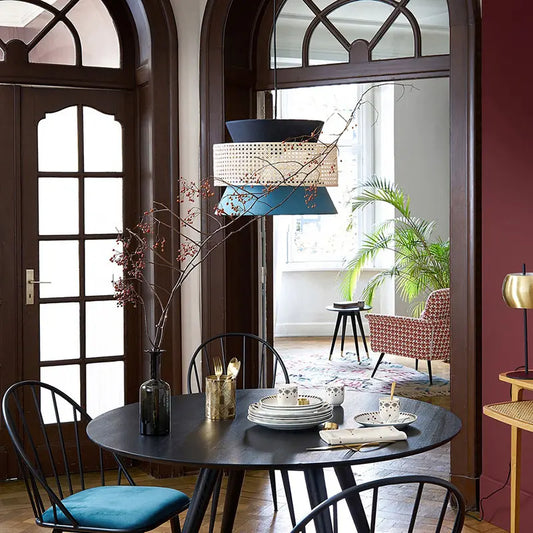 Rattan Shade Lamp Handmade Pendant Light Interior Bamboo Weaving Hanging Europe Style for Cafe Living Room Restaurant Decoration
